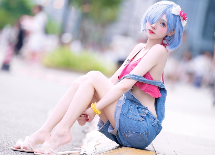 小正义teioku雷姆背带裤泳装